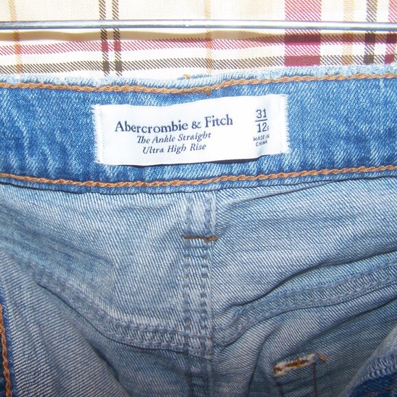Abercrombie & Fitch The Ankle Straight Ultra High Rise Jeans Sz 31 (12S) - Picture 5 of 9